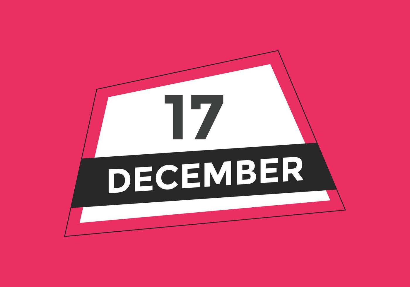 december 17 kalender herinnering. 17e december dagelijks kalender icoon sjabloon. kalender 17e december icoon ontwerp sjabloon. vector illustratie