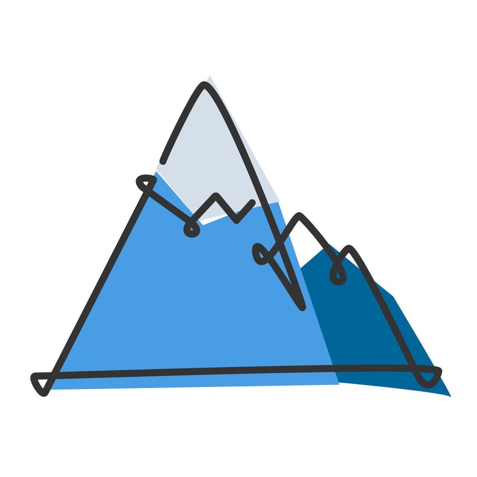 single doorlopend lijn tekening van bergen. gemakkelijk gekleurde lijn tekening vector illustratie voor natuur en op reis concept