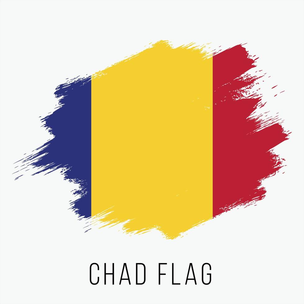 grunge Tsjaad vector vlag