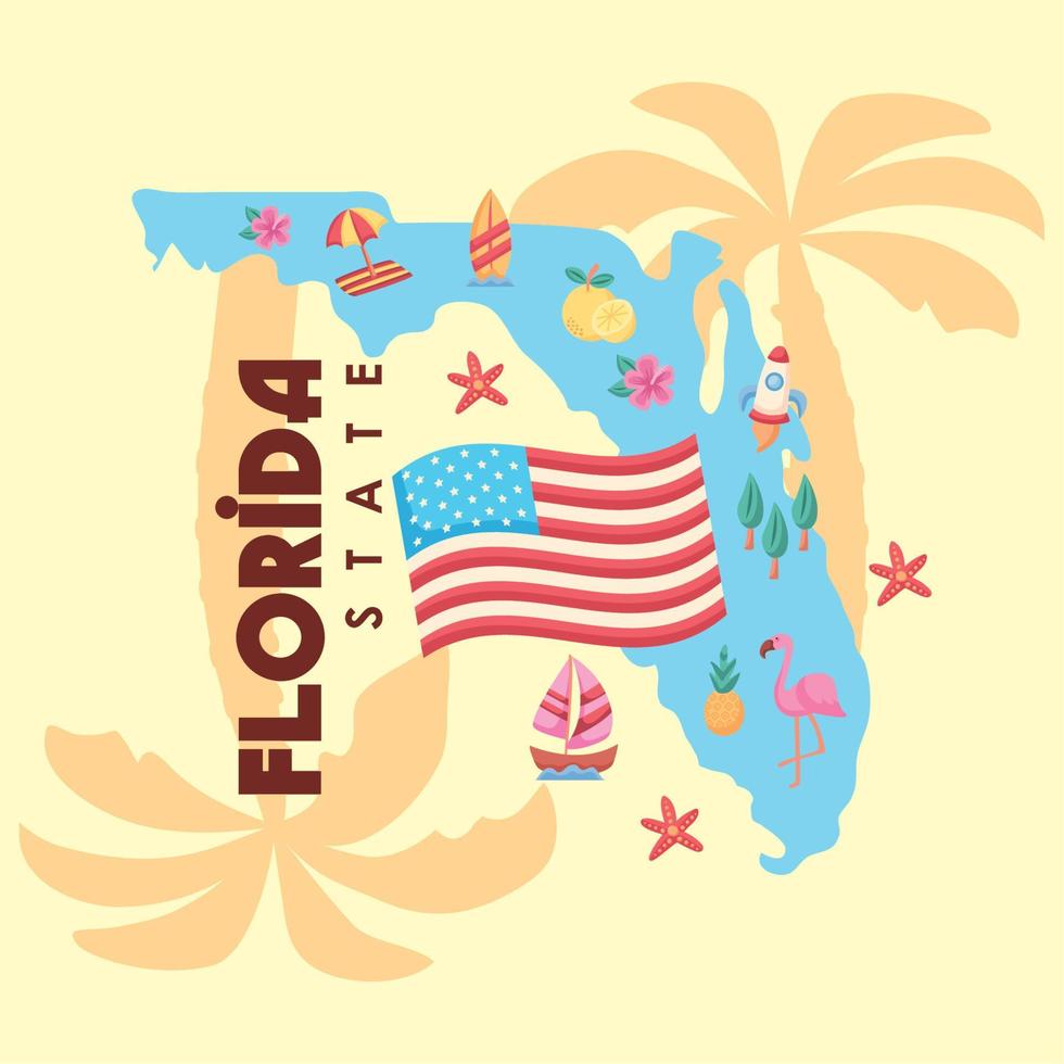 Florida zonneschijn staat poster vector