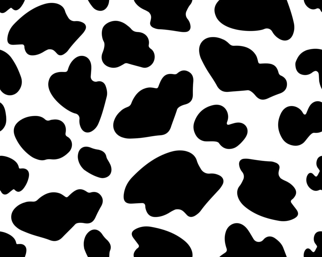 koe zwart en wit naadloos patroon. dalmatiër afdrukken. dierlijk abstract patroon. vector achtergrond.