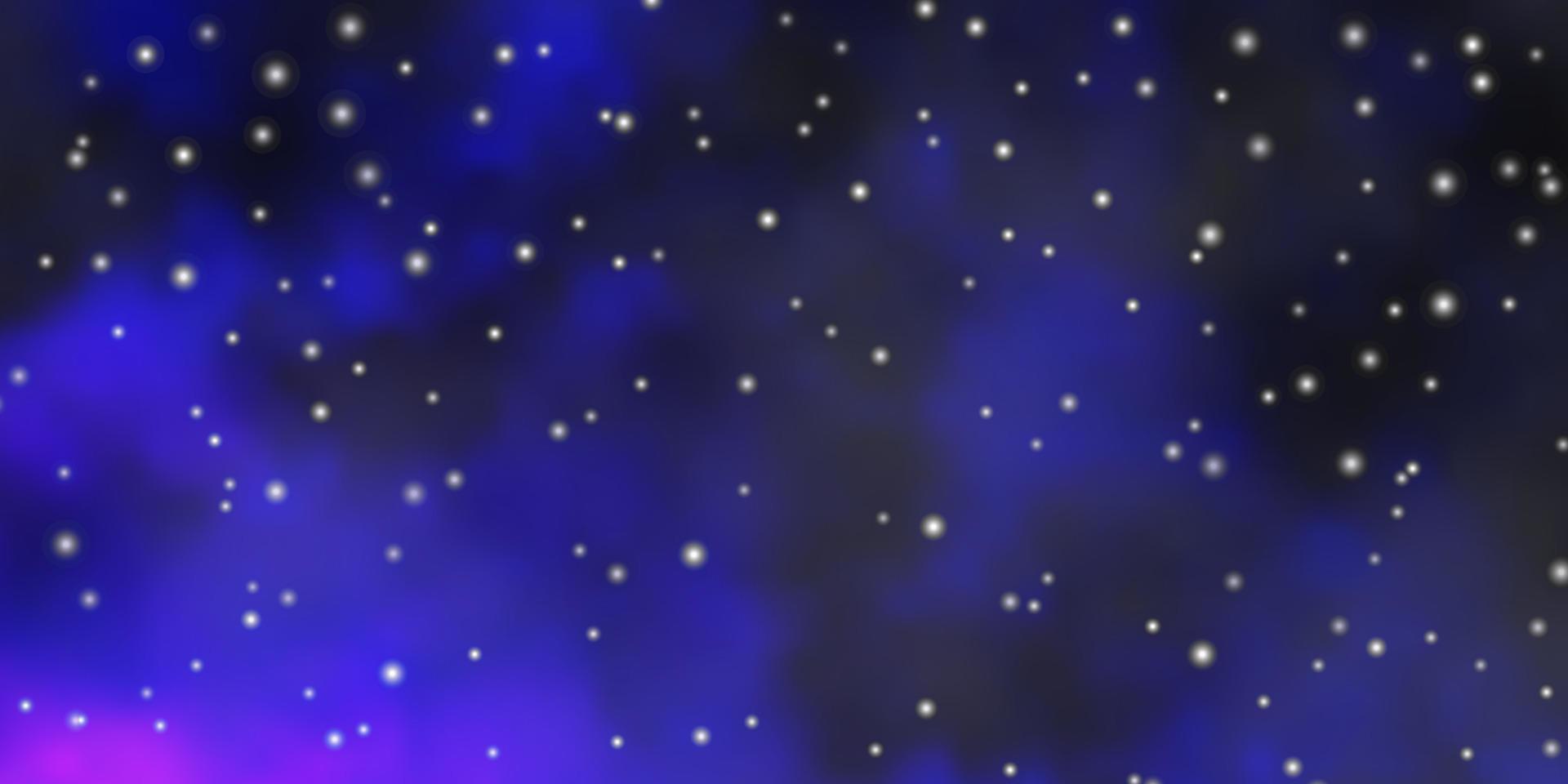 donkerroze, blauwe vectorlay-out met heldere sterren. vector