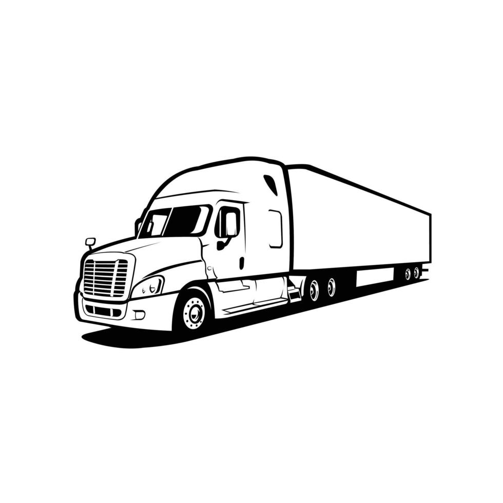 semi vrachtauto vracht 18 speculant slaper vector silhouet illustratie