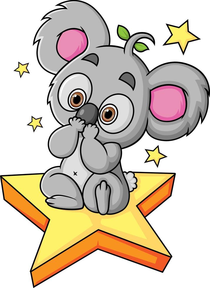 de koala is gelukkig op zoek de sterren en zittend Aan de ster vector
