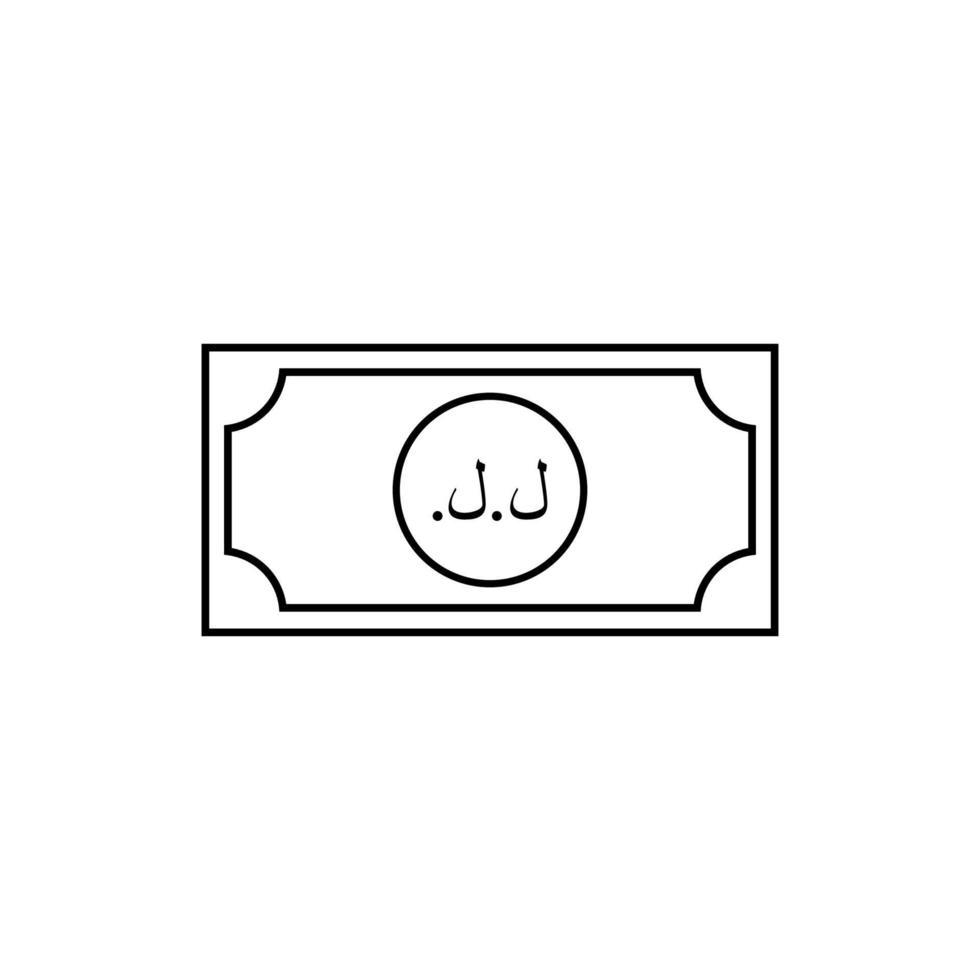 Libanon valuta icoon symbool, Libanees pond, lbp. vector illustratie