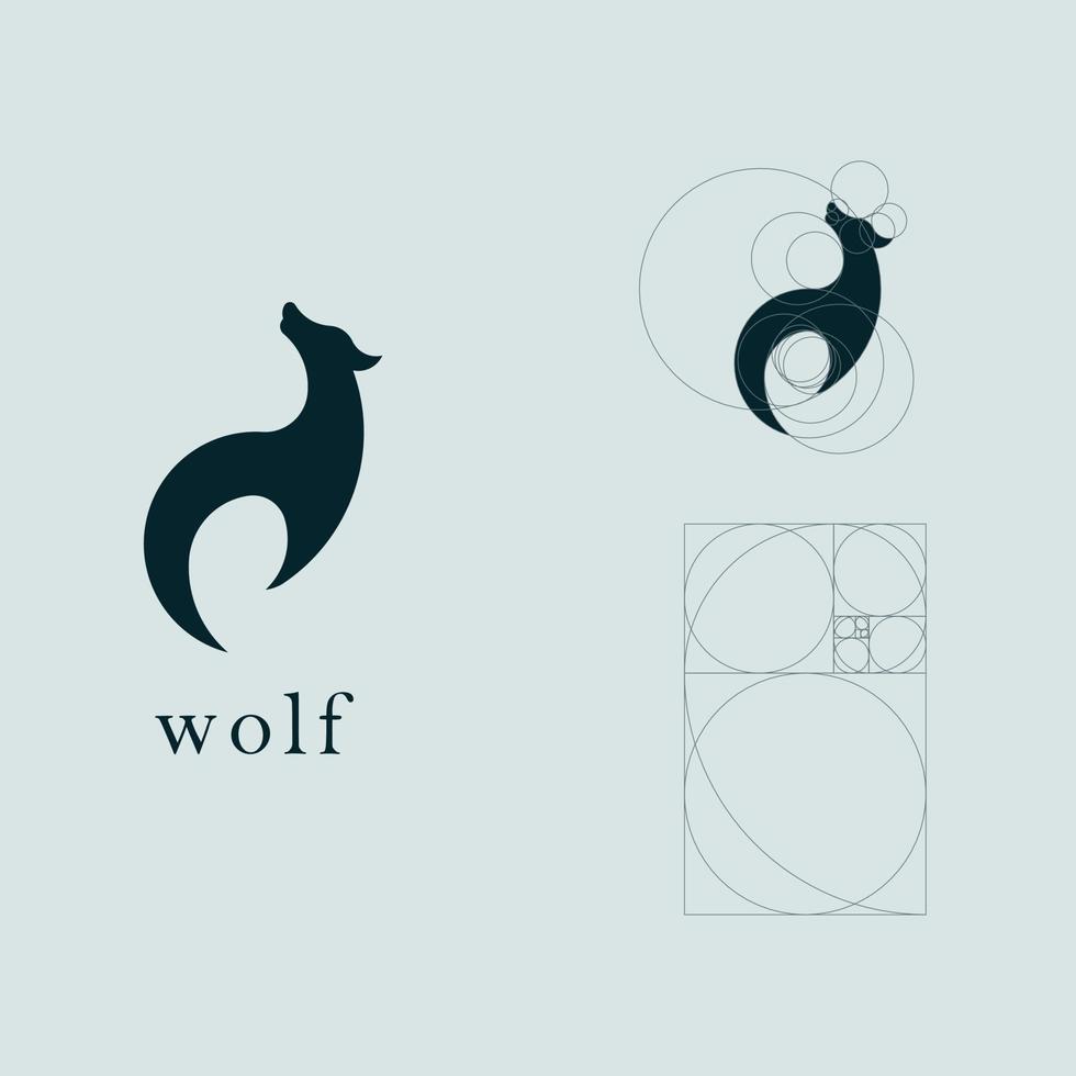 meetkundig wolf logo vector ontwerp