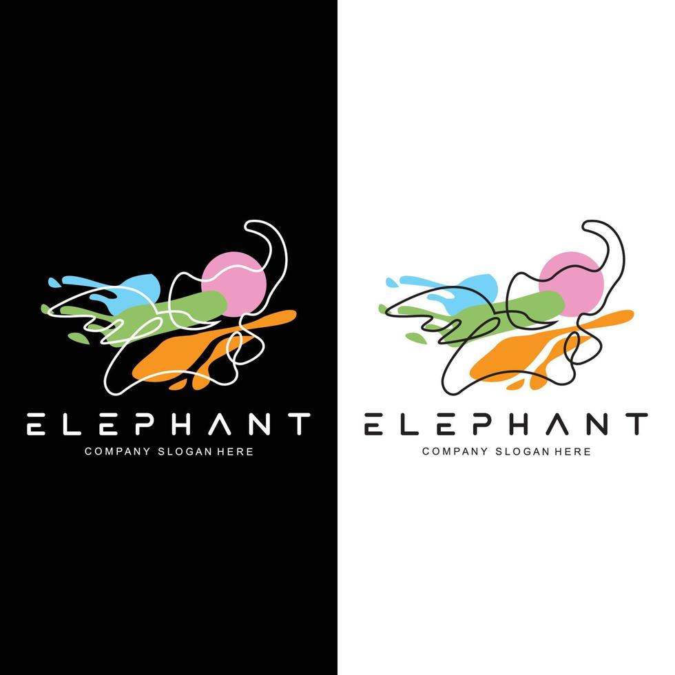 olifant lijn logo ontwerp beschermd dier schets vectorillustratie vector