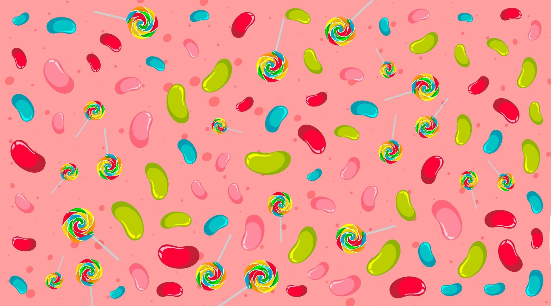 naadloze jelly bean en lollipop patroon vector