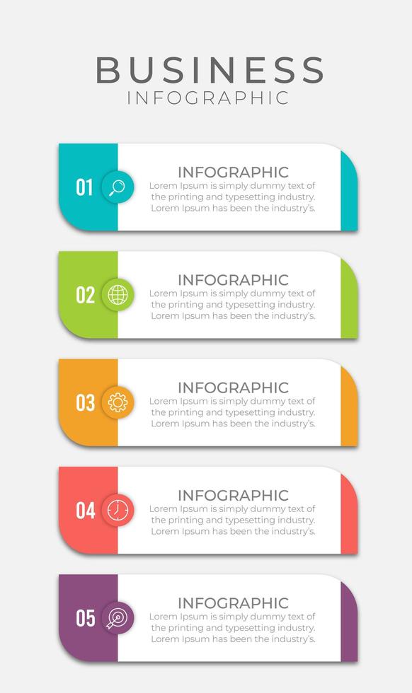 horizontale zakelijke infographic ontwerp in kleur vector