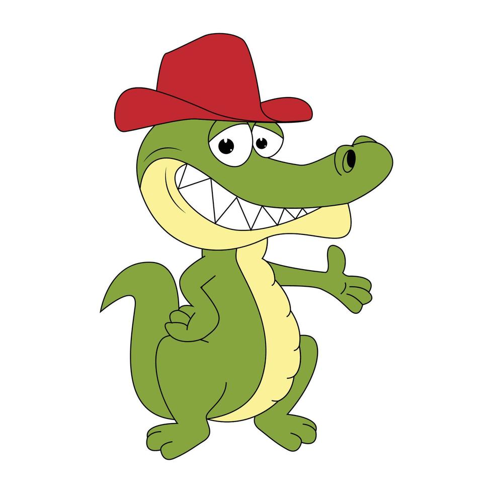 schattig krokodil dier tekenfilm illustratie vector