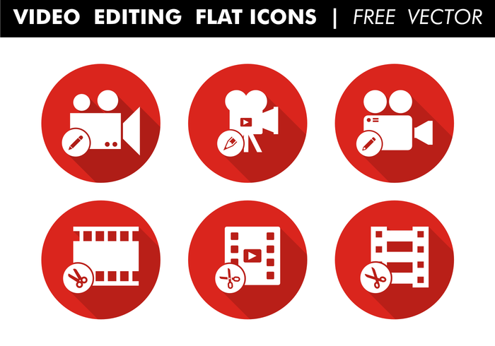 Videobewerking Flat Icons Free Vector