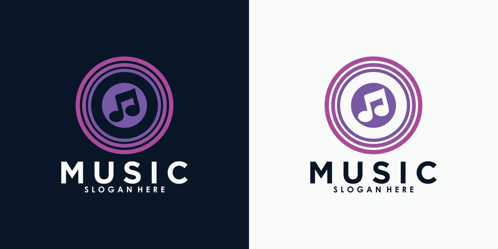 muziek- logo ontwerp met creatief concept premie vector