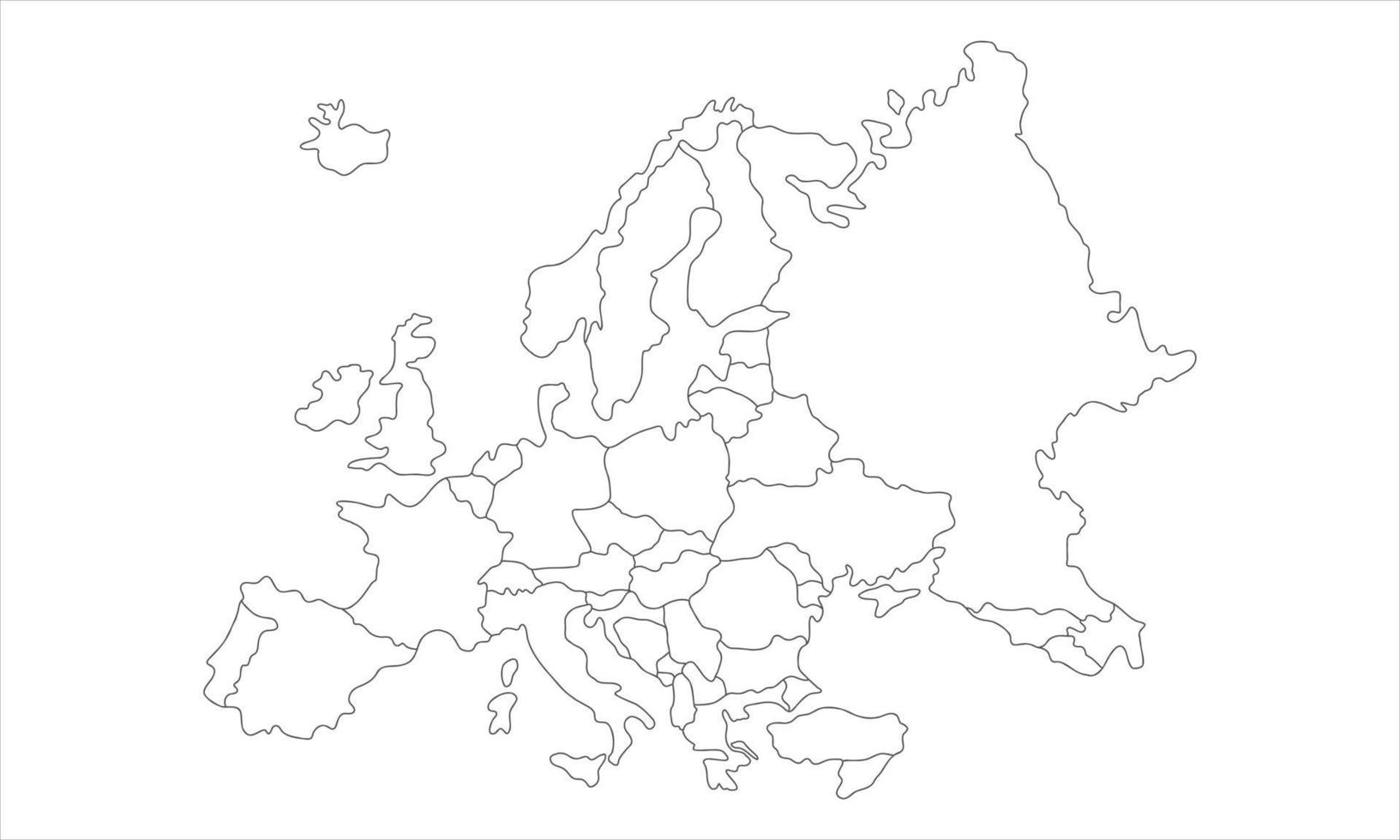 wit achtergrond van Europa kaart met lijn kunst ontwerp vector