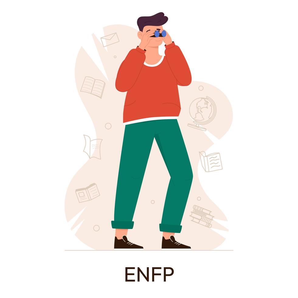 mbti persoon types concept. socionics mbti. persoonlijkheid testen. vlak vector illustratie