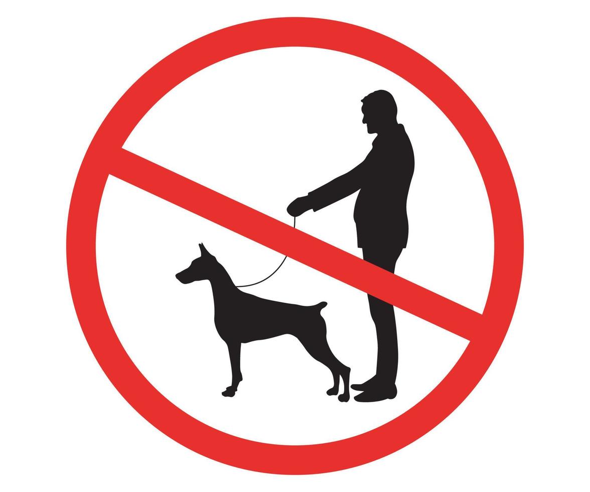 verbiedend teken - hond wandelen is verboden vector