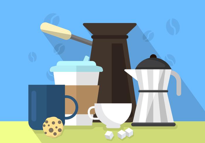 Platte Koffie Illustratie vector