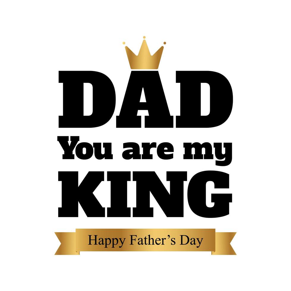 papa jij bent mijn konings typografie met kroon vector