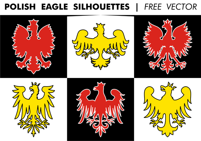 Poolse Eagle Silhouetten Gratis Vector