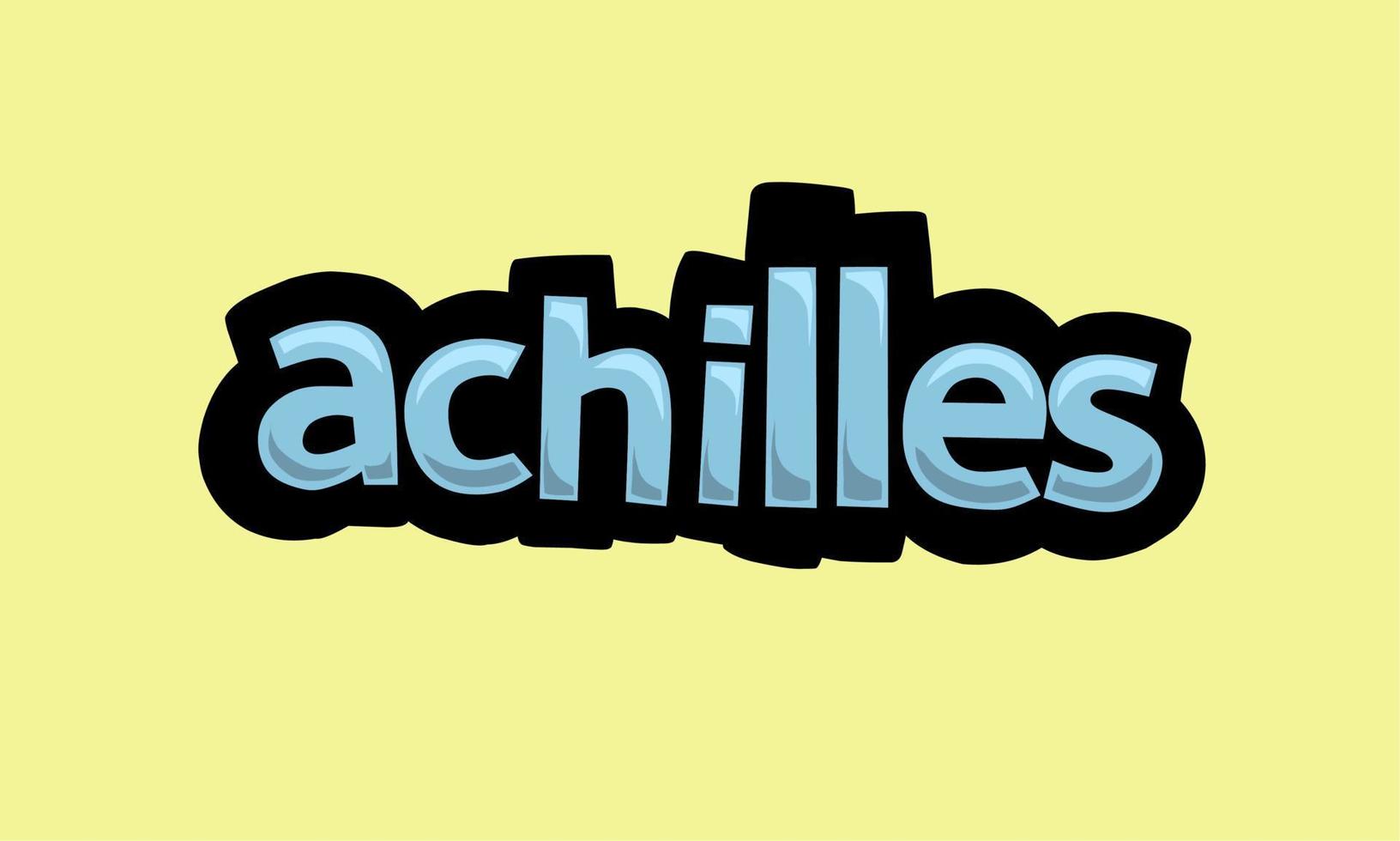 Achilles schrijven vector ontwerp Aan een geel achtergrond