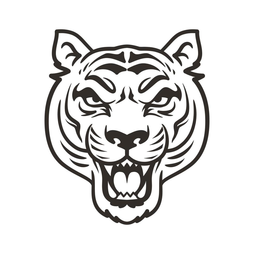 tijger hoofd vector illustratie grafisch mascotte