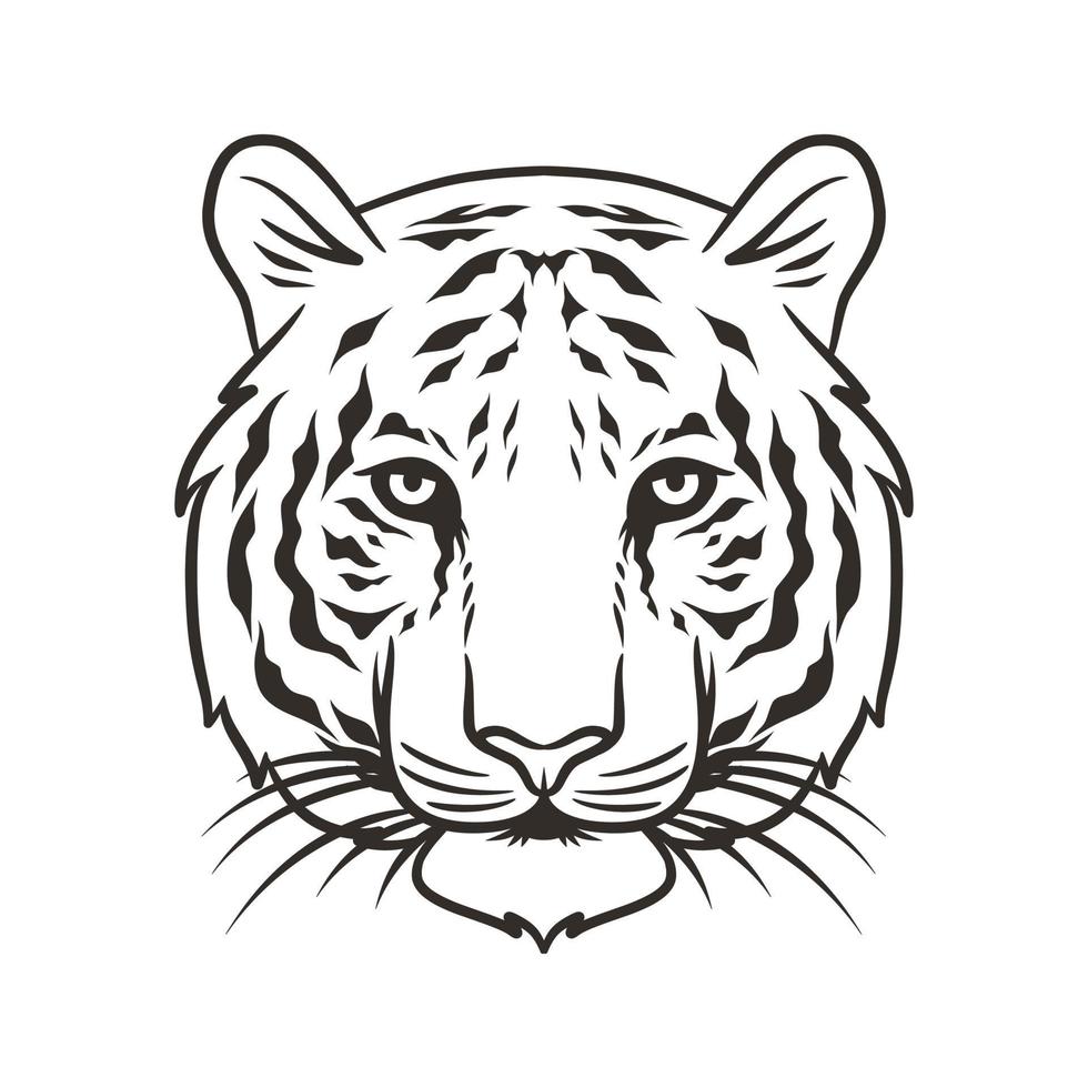 tijger hoofd vector illustratie grafisch mascotte