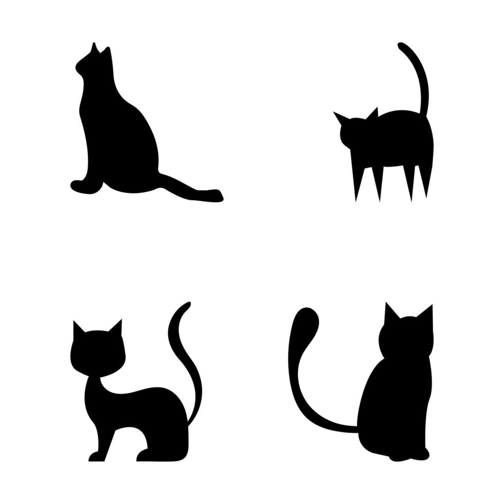 reeks van katten silhouet voor halloween. halloween elementen en voorwerpen voor ontwerp projecten. vector