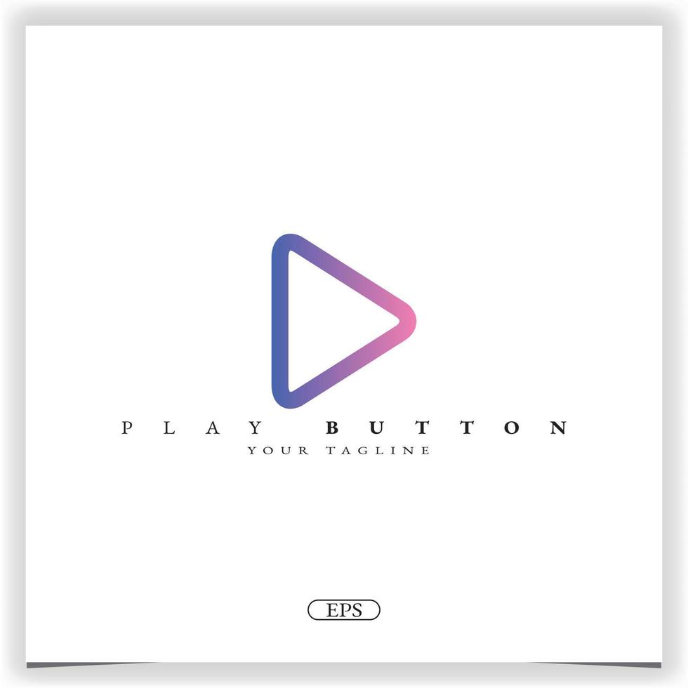 Speel knop logo premie elegant sjabloon vector eps 10