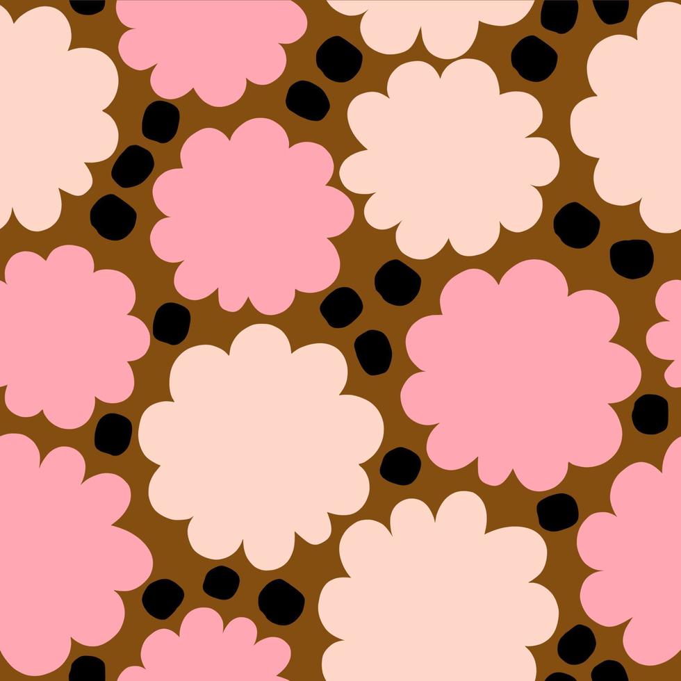 vector abstract bloemen patroon. schattig en gemakkelijk structuur met hand- getrokken ronde vormen. kleurrijk achtergrond in retro stijl