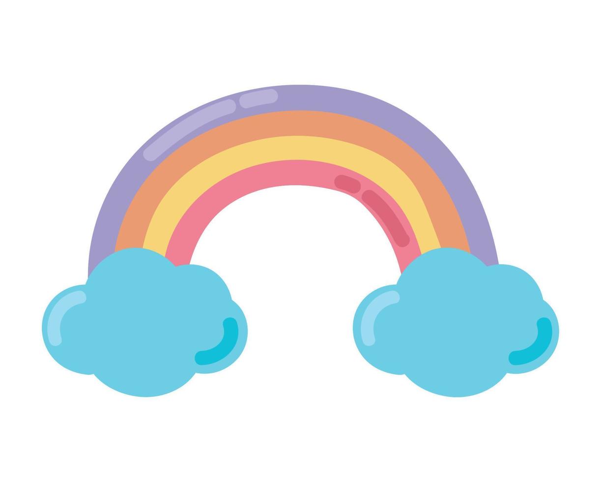 regenboog en wolken vector