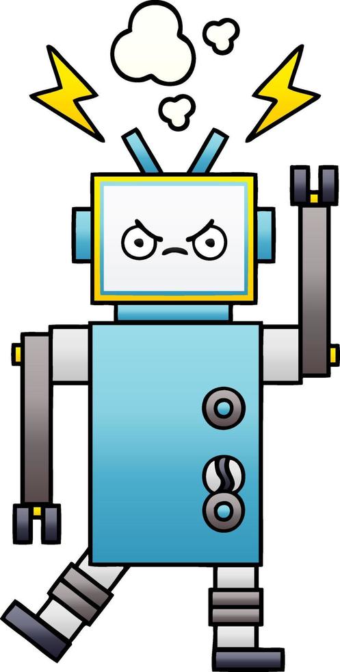 gradiënt gearceerde cartoon robot vector