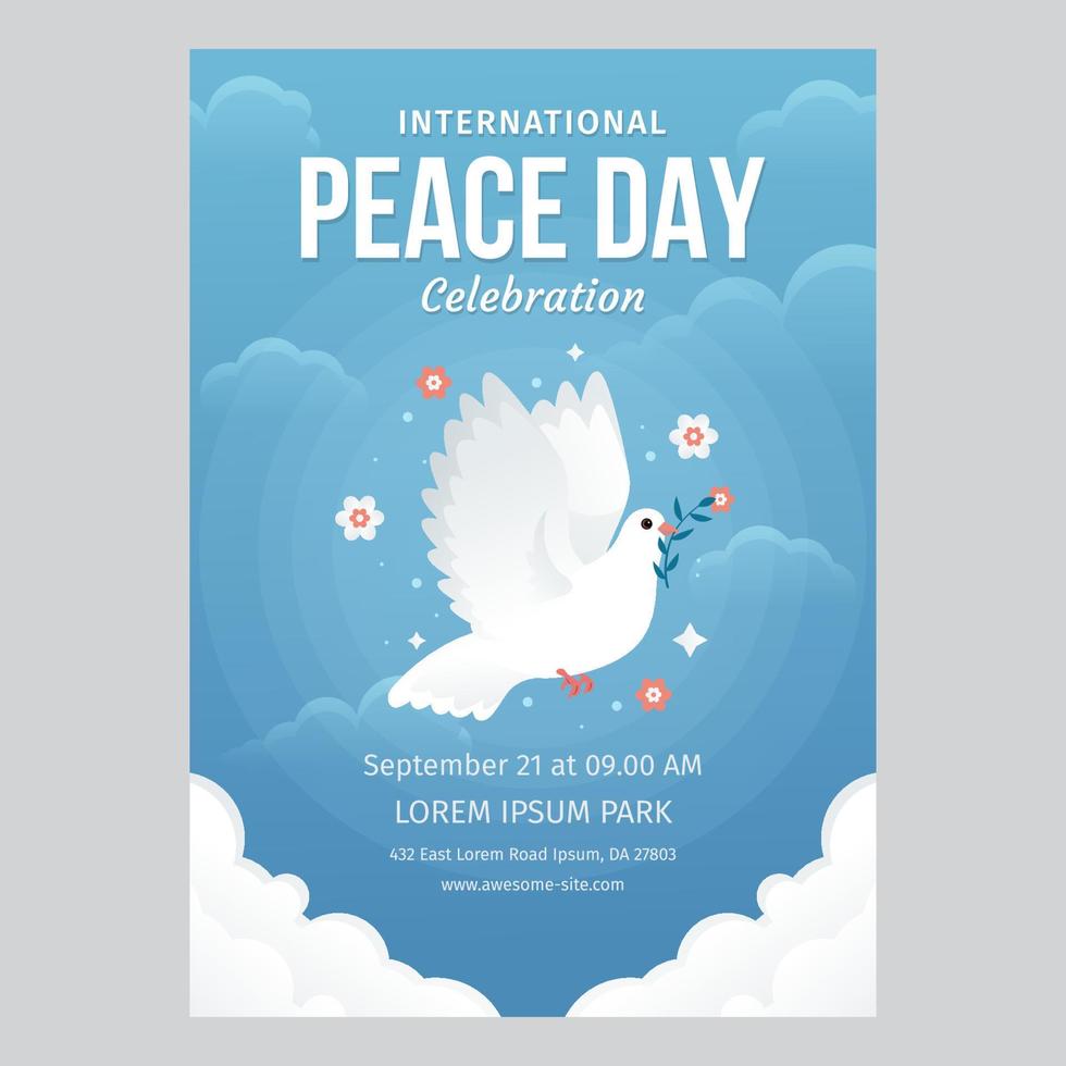 Internationale dag van vrede poster sjabloon vector