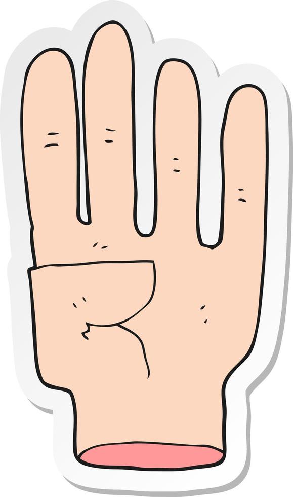 sticker van een cartoonhand vector