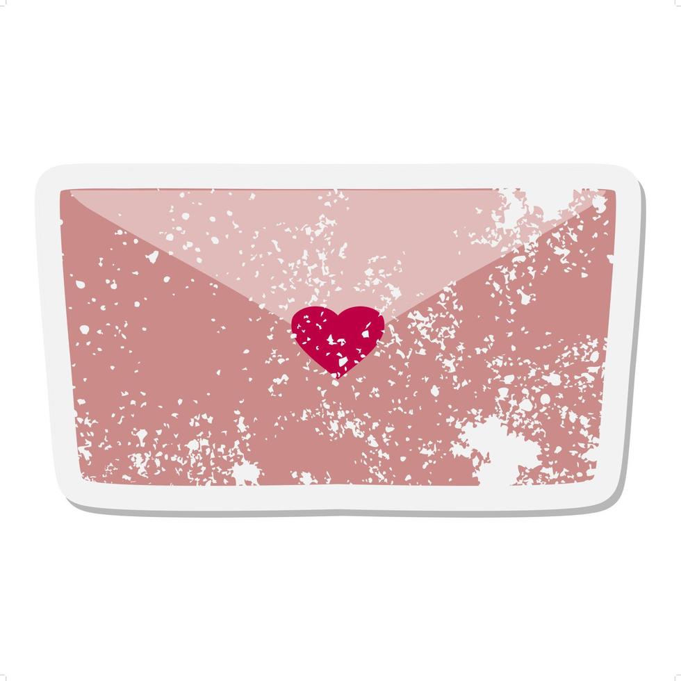 verzegeld liefde brief grunge sticker vector