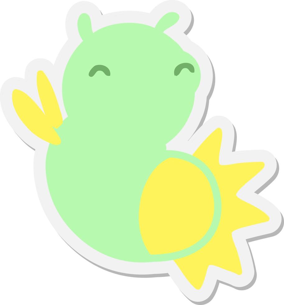 leuke cartoon glow bug sticker vector