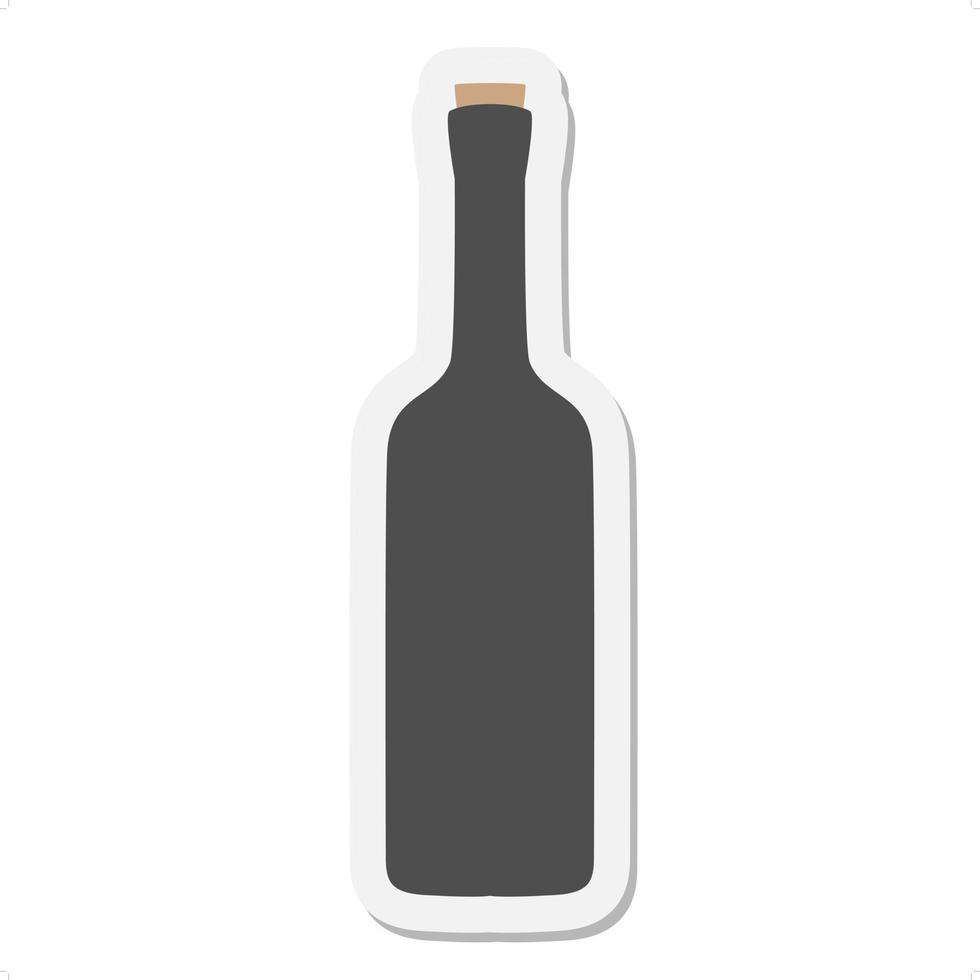 wijn fles sticker vector