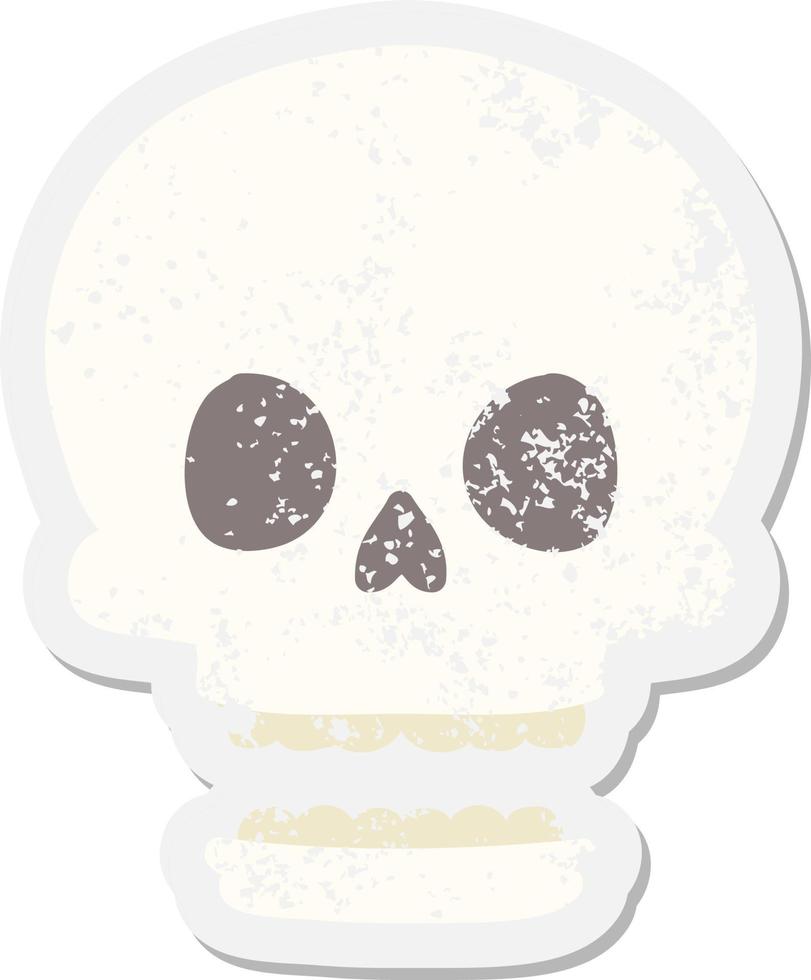 spookachtig halloween schedel grunge sticker vector