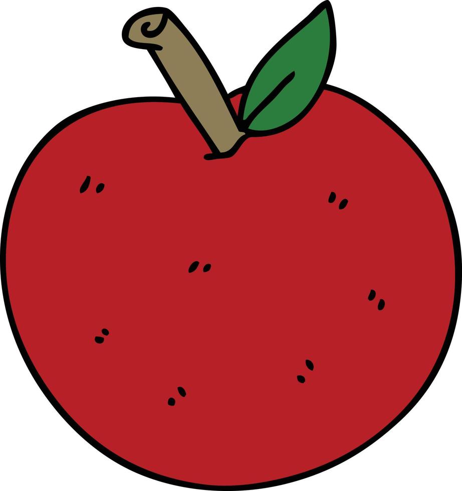 eigenzinnige handgetekende cartoon appel vector