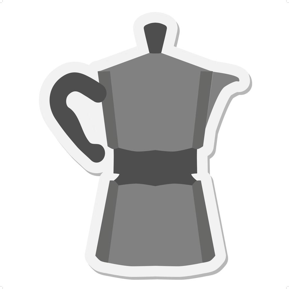 fornuis top espresso maker sticker vector