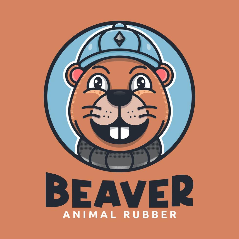 schattig bever mascotte logo vector