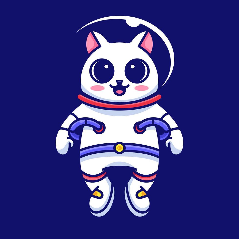 schattig kat astronaut vector