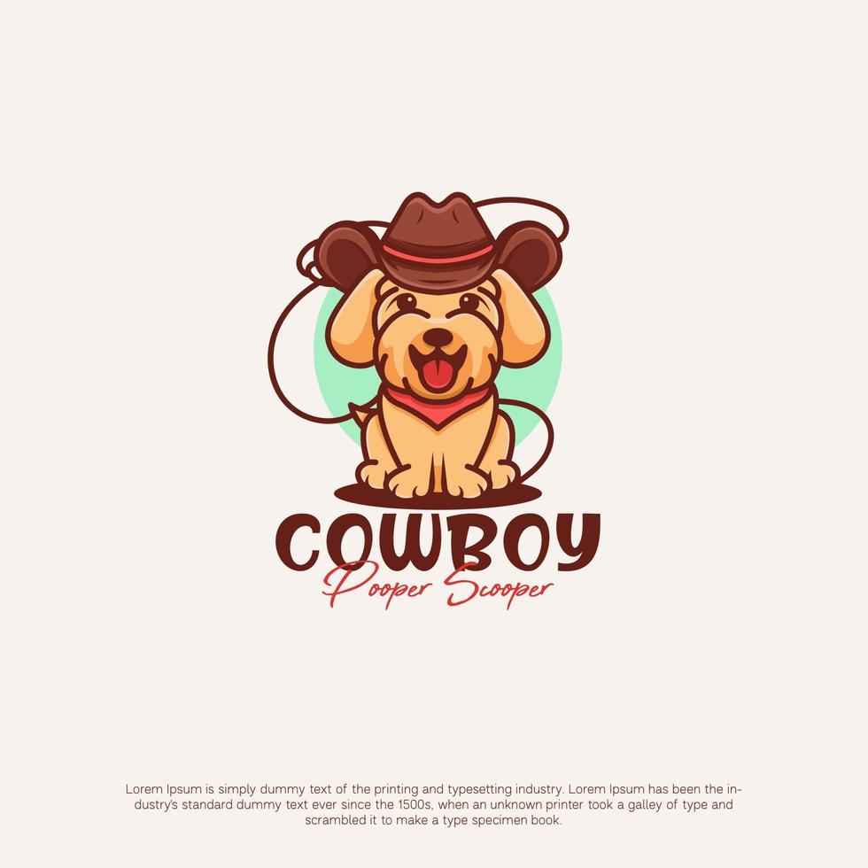 cowboy hond logo vector