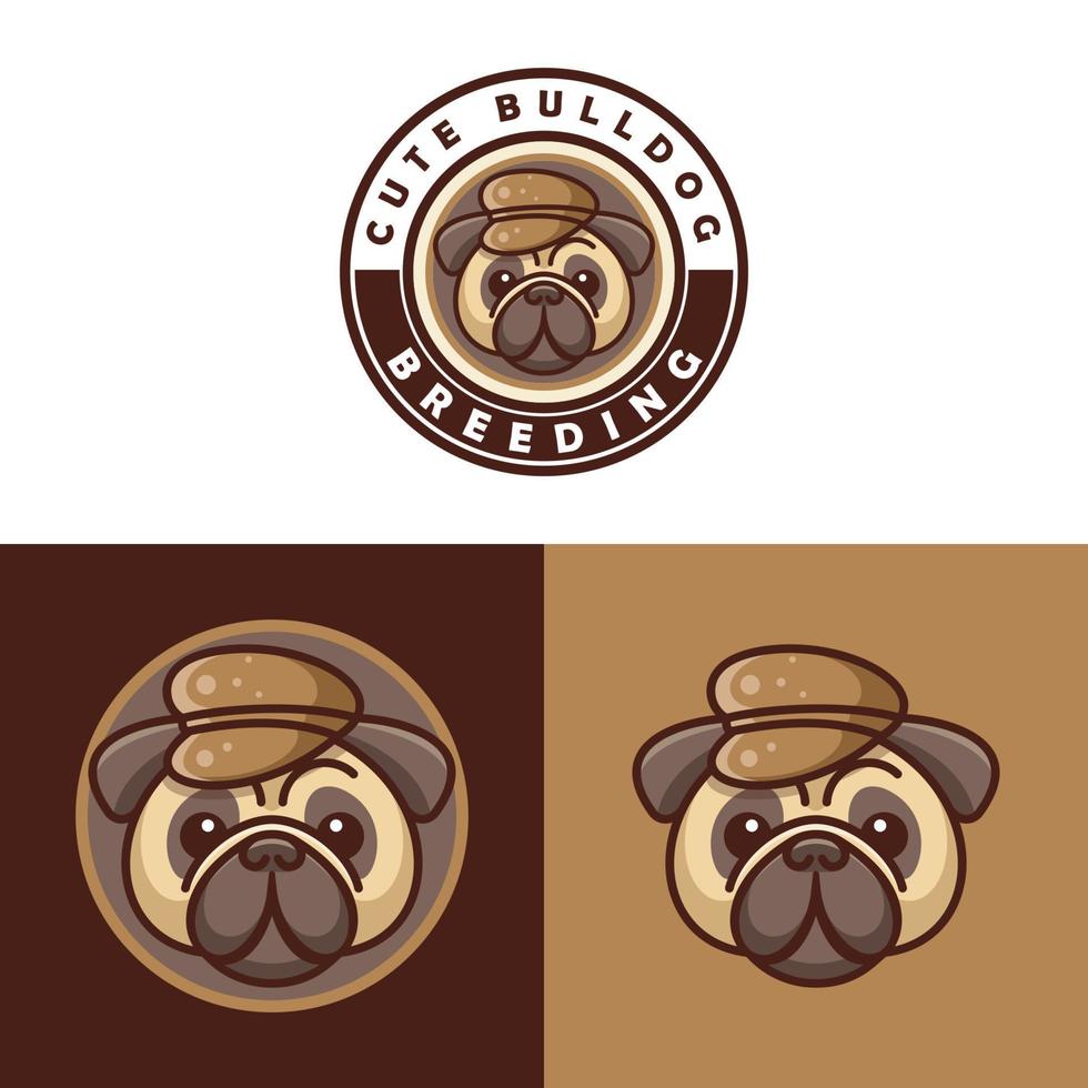 schattig bulldog mascotte logo vector