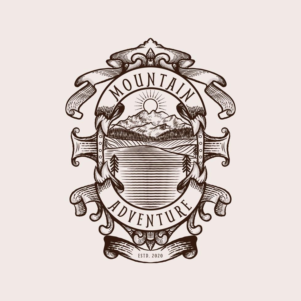 avontuur berg logo vector