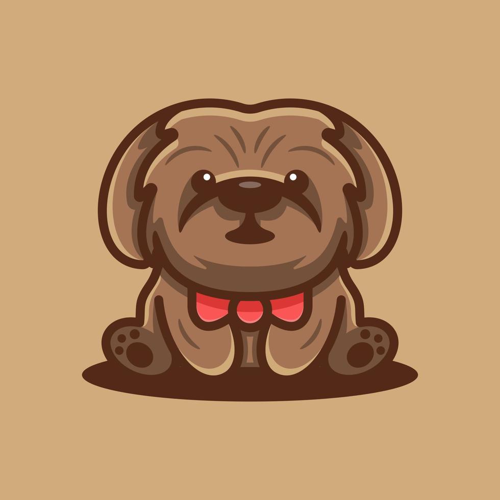 schattig poedel hond logo vector
