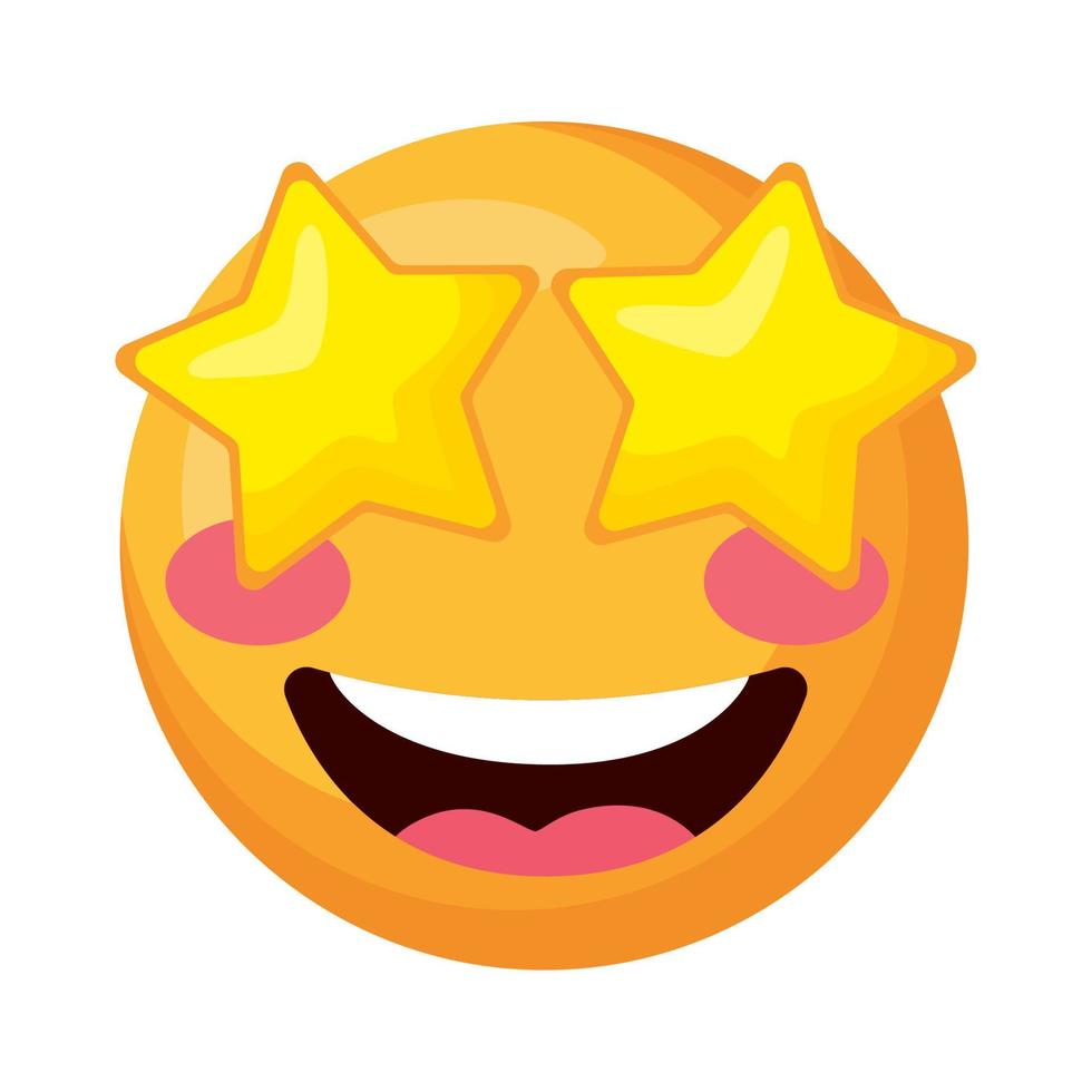 emoji gezicht met sterren vector