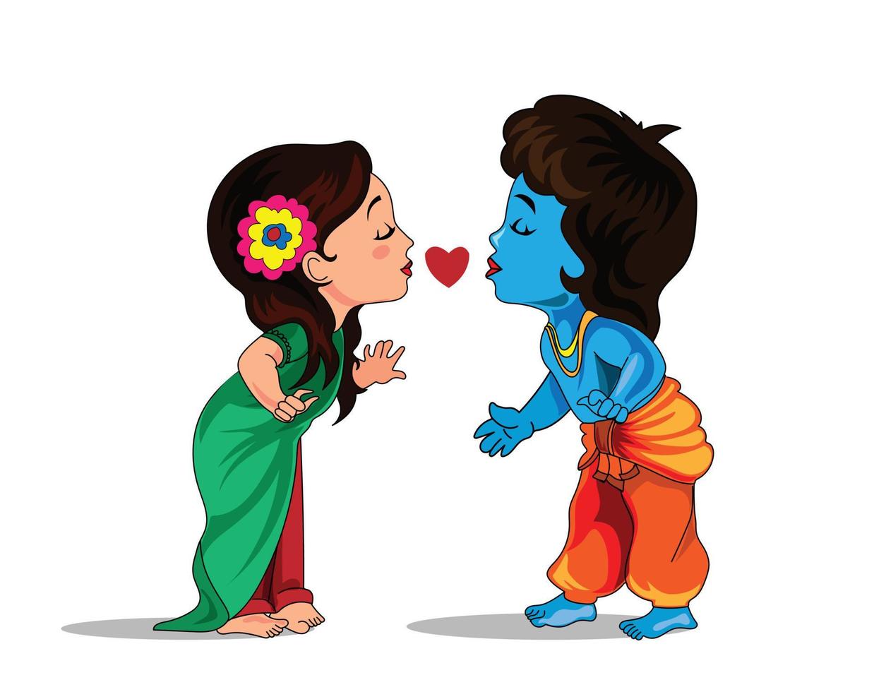 radha krishna vector illustratie Aan geïsoleerd achtergrond