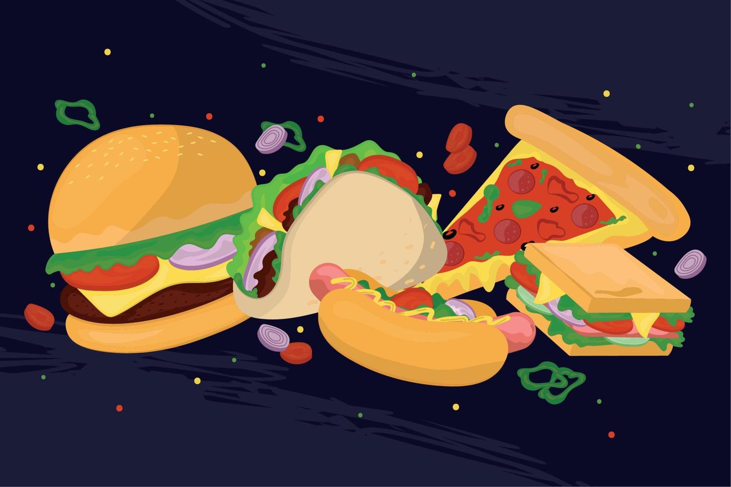 fastfood concept vector