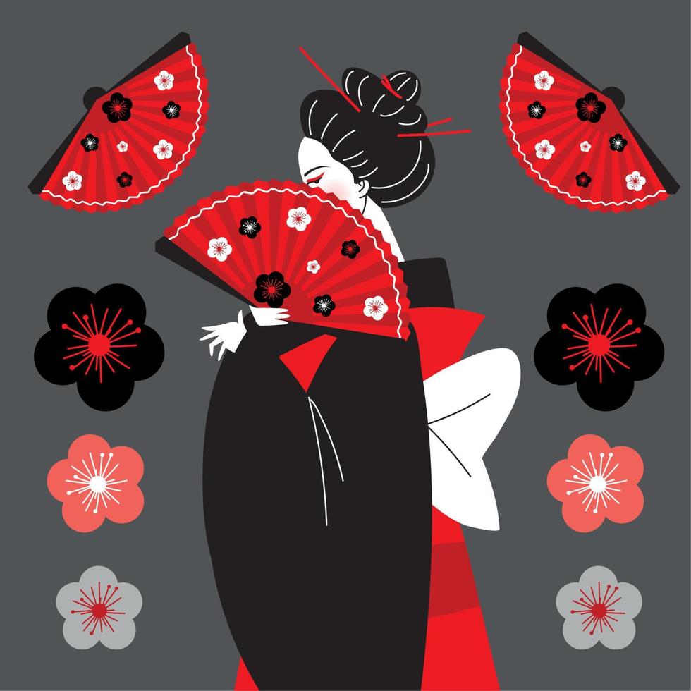 Japan vrouw geisha vector