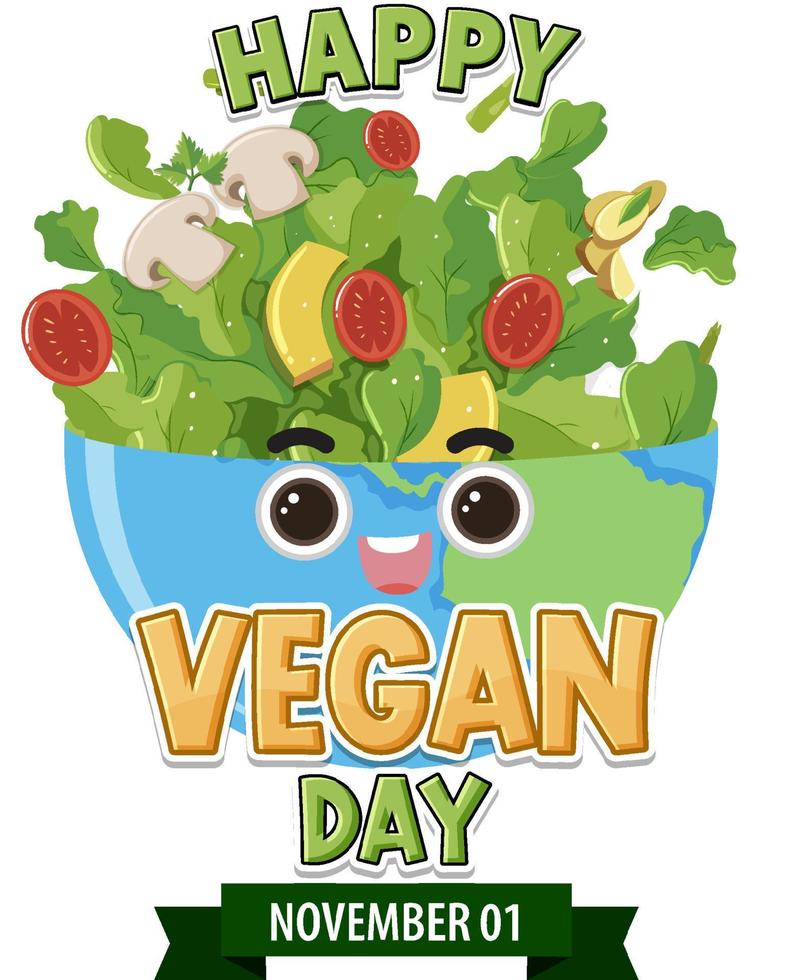 wereld veganistisch dag logo ontwerp vector