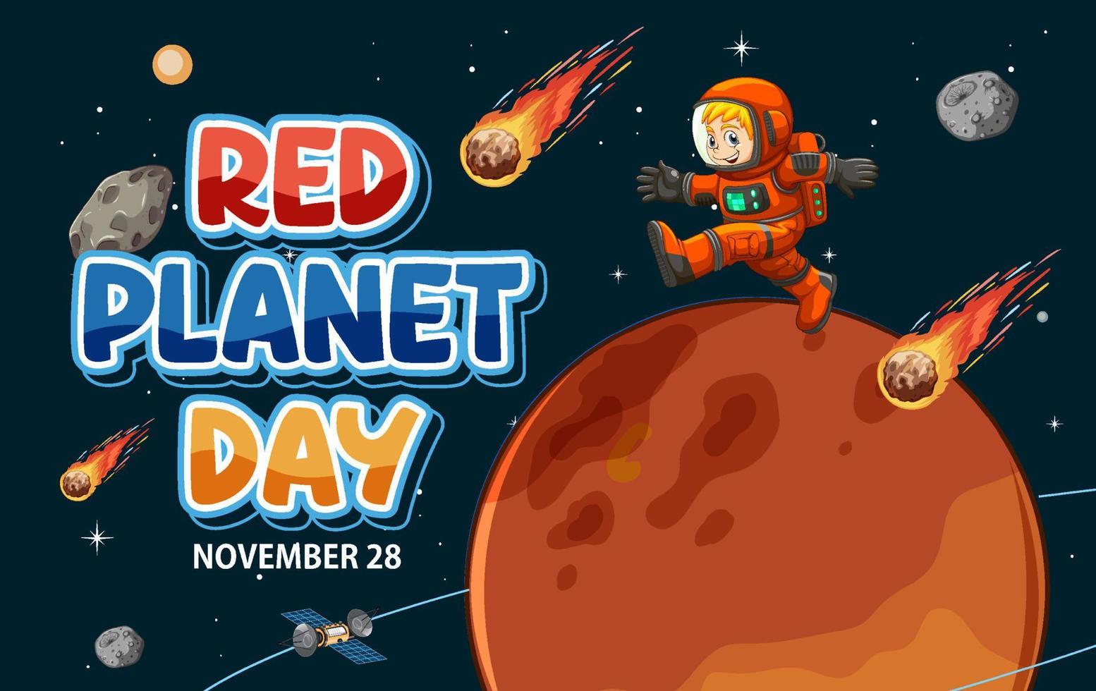 rood planeet dag banier ontwerp vector